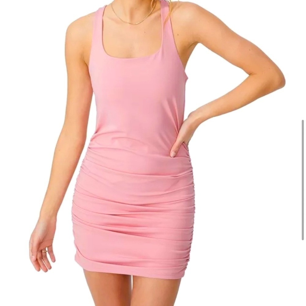 New with tags size medium cotton on mini ruched bodycon day to night dress pink